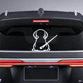 Car Rear Wiper Decal, Funny Dog with Moving Tail Design, White Vinyl, 8.85 x 10.63 inches