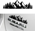Mountain Forest Silhouette Car Decal, Black Vinyl Snow Tree Design, Exterior Vehicle Logo Sticker