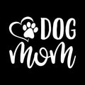 Dog Mom Vinyl Decal, 5 Inch White Paw Heart Design, Car Window Sticker