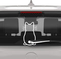 Car Windshield Wiper Decal, Cute Cat Design, 12 x 7.1 inch, White Vinyl Sticker