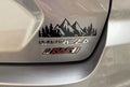 Mountain Forest Silhouette Car Decal, Black Vinyl Snow Tree Design, Exterior Vehicle Logo Sticker