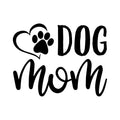 Dog Mom Vinyl Decal, 5 Inch White Paw Heart Design, Car Window Sticker