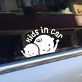 Kids in Car Safety Decal, 6.4 x 4.1 inch White Vinyl Window Sticker, 2-Pack Baby on Board Signs