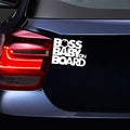 Boss Baby on Board Car Decal, Black Reflective Window Sticker, 4 x 3 inches