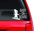 Baby on Board Snowboarder Car Decal, 6 Inch White Vinyl Window Sticker