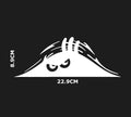 Peeping Monster Car Window Decal, White Vinyl, Decorative Vehicle Sticker