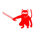 Ninja Cat Car Decal, Vinyl Sticker for Vehicles, White, 5.5 x 3.6 inches