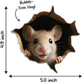 Mouse Hole Wall Decal Sticker, 3D Effect, 5.1 Inch, 2 Pack, Funny Wall Decoration