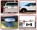 MobiCR Subdued Canadian Flag Vinyl Decal Stickers, 6.3 x 3.1 Inches, 2-Pack, Black, for Cars, Trucks, Jeeps