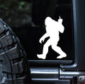 Bigfoot Middle Finger Vinyl Decal, White Car Sticker, 6 Inches, for Cars Trucks Vans Laptop