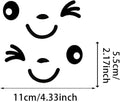 Cute Winking Smile Face Vinyl Decal Stickers for Car Side Mirrors, Black, 4.3x2.2 Inch, 2 Pack
