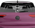 Car Windshield Wiper Decal, Cute Cat Design, 12 x 7.1 inch, White Vinyl Sticker