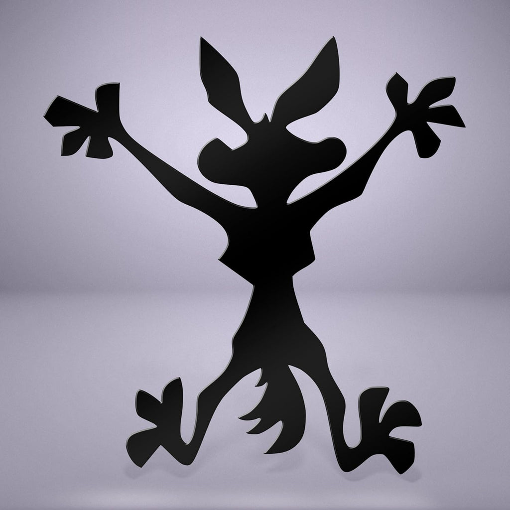 MobiCR Funny Car Dent Cover Decal, Wile E Coyote Crash Design, 3-9 inch Vinyl Sticker, Black