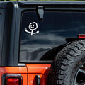 MobiCR Funny Middle Finger Stick Figure Vinyl Car Decal, 4.2 x 4.5 inches, White