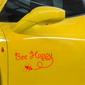 Bee Happy Car Decal Sticker, 5.91x3.35 Inch, Waterproof Vinyl, Funny Aesthetic Design, 2 Pack, for Laptop Water Bottle Truck Van SUV Motorcycle Vehicle Window