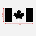 MobiCR Subdued Canadian Flag Vinyl Decal Stickers, 6.3 x 3.1 Inches, 2-Pack, Black, for Cars, Trucks, Jeeps