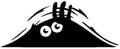 Peeking Monster Eyes Vinyl Decal Sticker, 8x4 inches, Waterproof Car Window Laptop Decal, Black