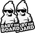 Baby on Board Car Decal Stickers, 5x5 Inches, 2-Pack, Reflective Waterproof Removable Adhesive