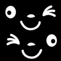Cute Winking Smile Face Vinyl Decal Stickers for Car Side Mirrors, Black, 4.3x2.2 Inch, 2 Pack