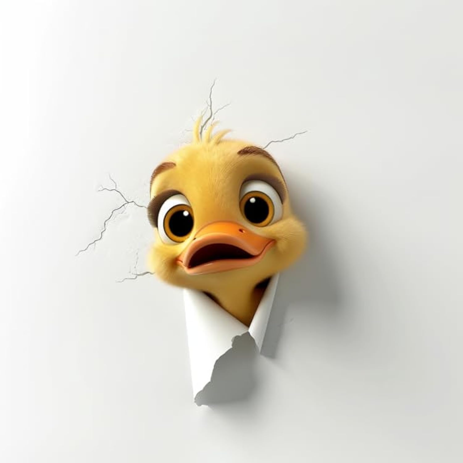 3D Peeking Duck Car Decal, Waterproof Vinyl Sticker, Realistic Duckling Design for Auto Body, Window, Bumper 5 x 3 inches